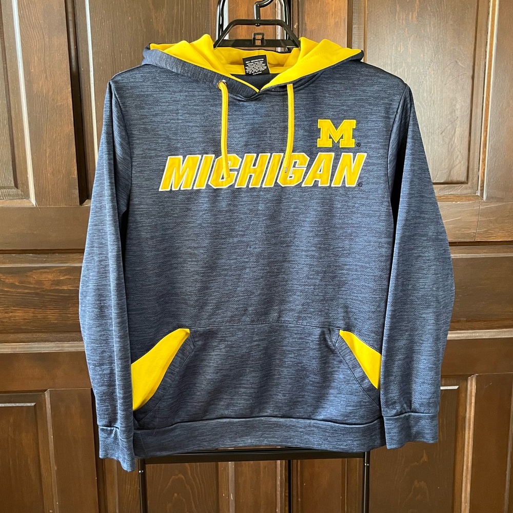Michigan Colosseum Pullover Hoodie Sweatshirt Embroidered NCAA Wolverines Mens S